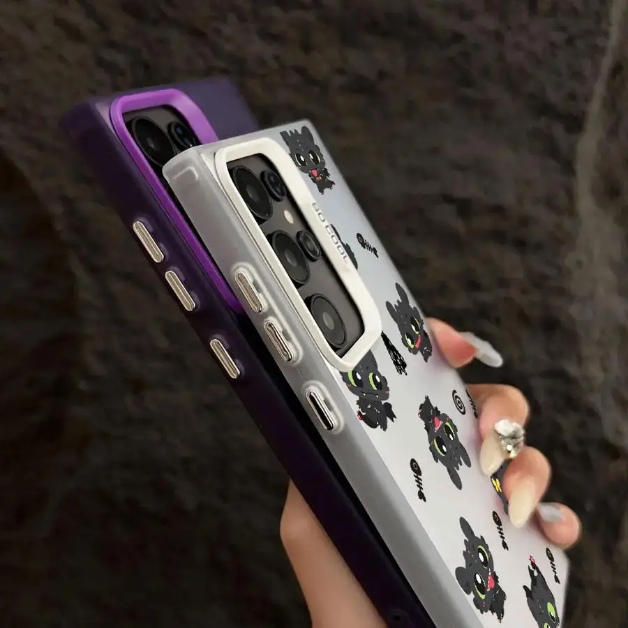 Funda de teléfono con bonito dragón de dibujos animados para Samsung Galaxy S24 FE Note 20 Ultra S25 S23 S25Plus S24Ultra S20 FE S21 S22 carcasa Ultra suave - imagen 3