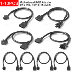 Cable Adaptador RGB Motherboard 3 a 4 Pin – 30cm Tiras LED