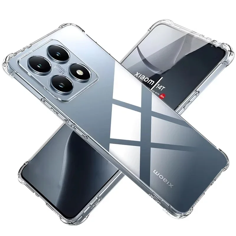 Funda transparente HD para Xiaomi 14T Pro POCO F6 X6 Neo Funda suave transparente para Redmi 14C Note 14 13 Pro Plus Turbo 3 A3 Capa