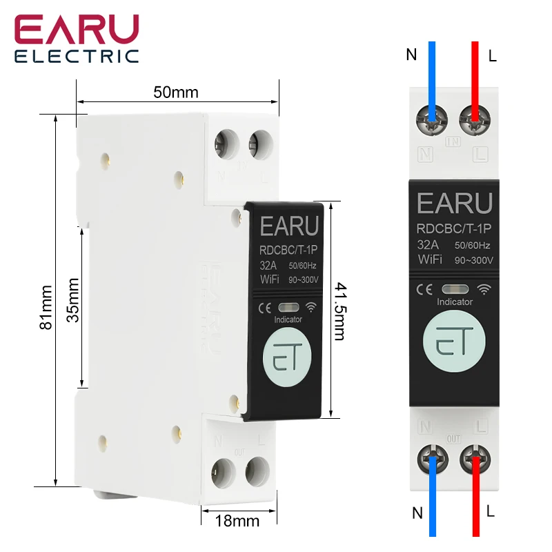 Zigbee TUYA WiFi disyuntor inteligente sobrecorriente bajo voltaje protección medición de potencia 1-63A interruptor de Control remoto inalámbrico - imagen 4