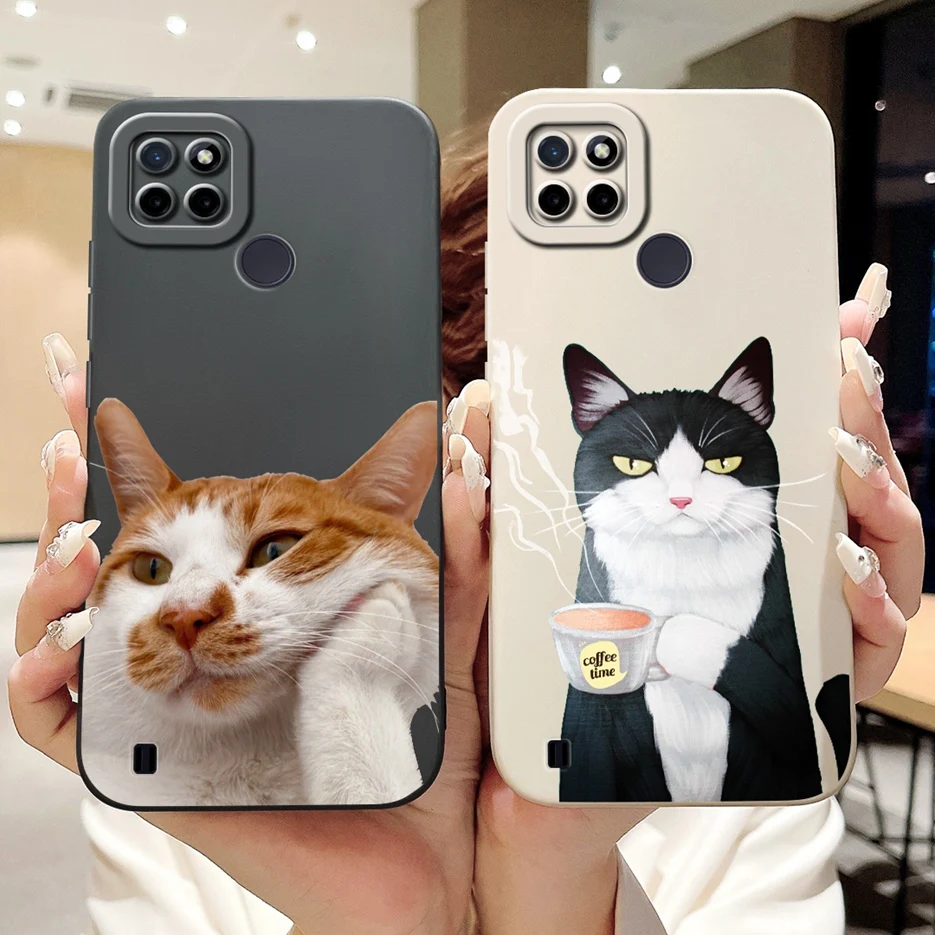 Para Realme C21Y C25Y funda de lujo pintada con caramelo funda de teléfono a prueba de golpes para Realme C21 C 21 Y RealmeC21Y RealmeC25Y bolsas suaves - imagen 3