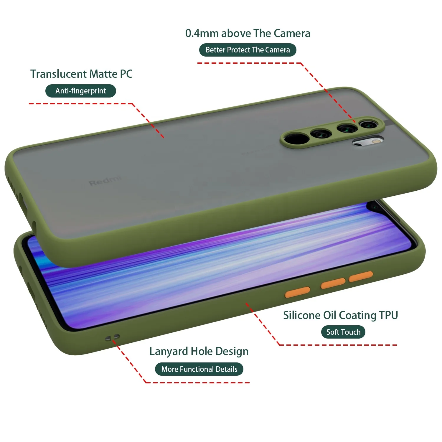 Funda protectora a prueba de golpes para Xiaomi Redmi 9, 9A, 9C, 10A, 10C, 12c, Redmi Note 9, 9S, 10, 10S, 11, 11s, 12s, 12 Pro, 5G, A1, A2 - imagen 5