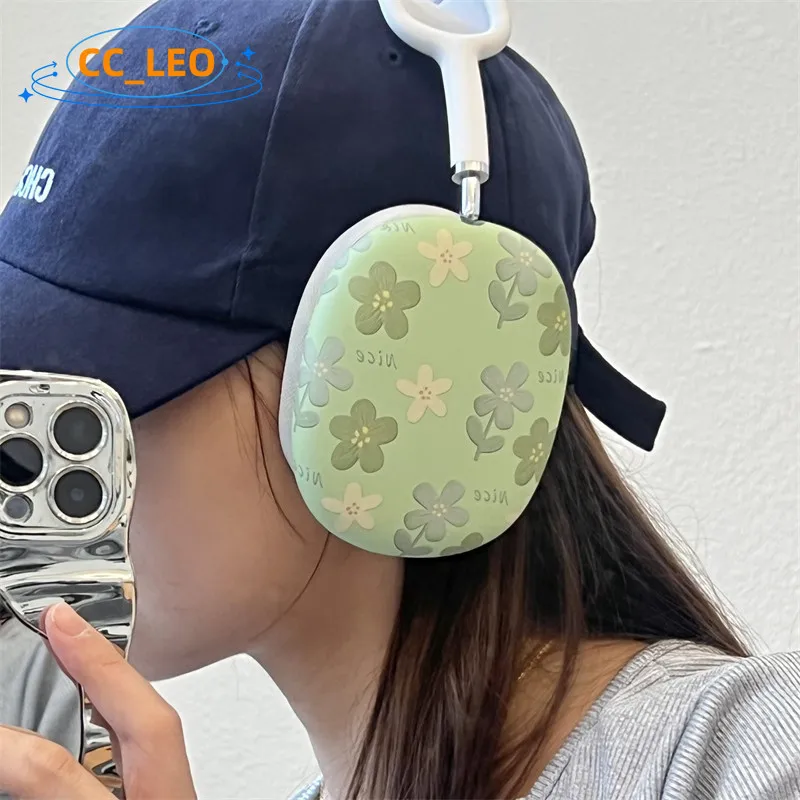 Funda de silicona suave para AirPods Max, carcasa protectora a prueba de golpes, con dibujos de flores, Panda - imagen 5