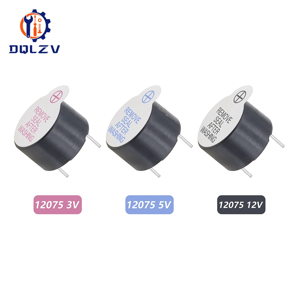 Mini zumbador activo, 3V, 5V, 12V, magnético, 12075 SOT, 12x7,5mm, tubo de plástico, sonido de tono de pitido largo - imagen 3