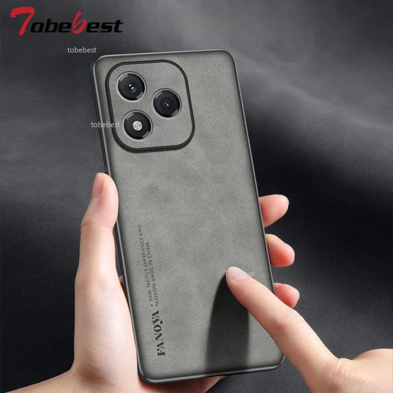 Funda de piel de oveja de lujo para Huawei Honor 400 Lite 300 Ultra 200 100 90 80 70 60 Pro, funda trasera Retro de negocios - imagen 4