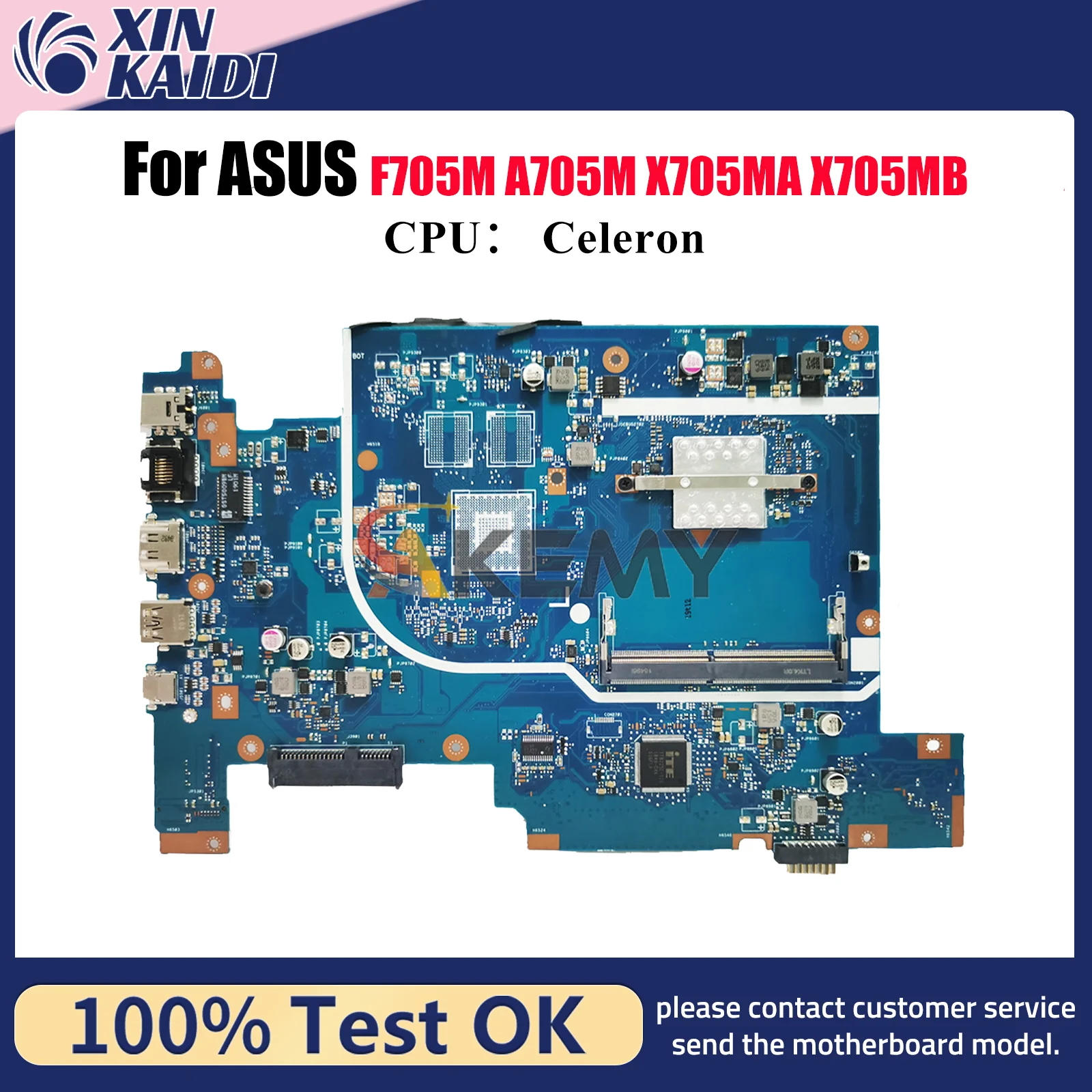 Placa base para ordenador portátil X705MA para ASUS VivoBook X705MB X705M A705M X705MA F705M con CPU Celeron 100% pruebas OK envío rápido