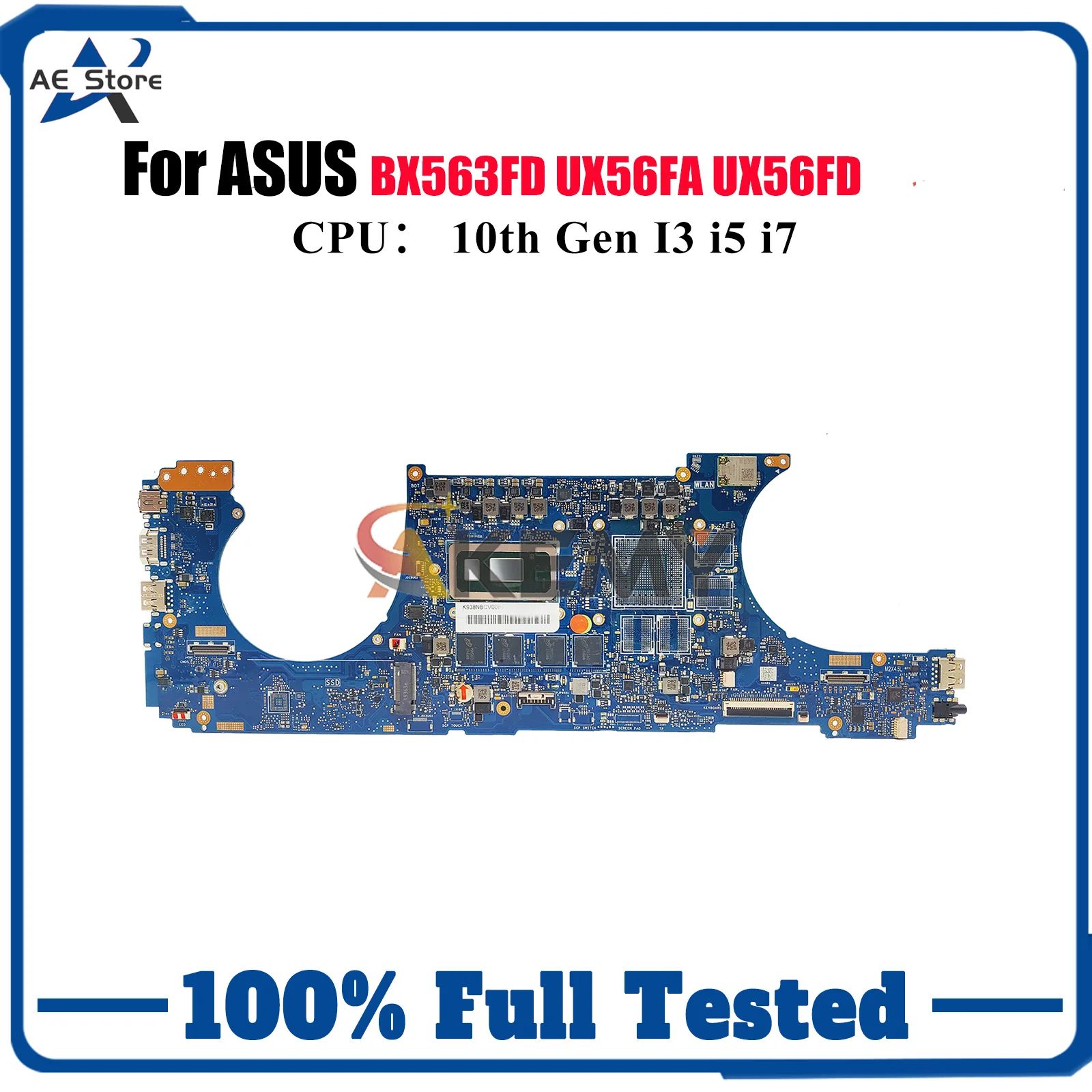 Placa base para ordenador portátil UX563FA para ASUS ZenBook UX56FA RX563FD BX563FD UX56FD UX563 Q536FD placa base para portátil con 10. a generación I3 i5 i7