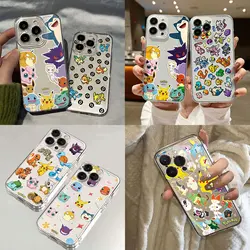 Funda transparente Pokémon Pikachu para iPhone 7-16
