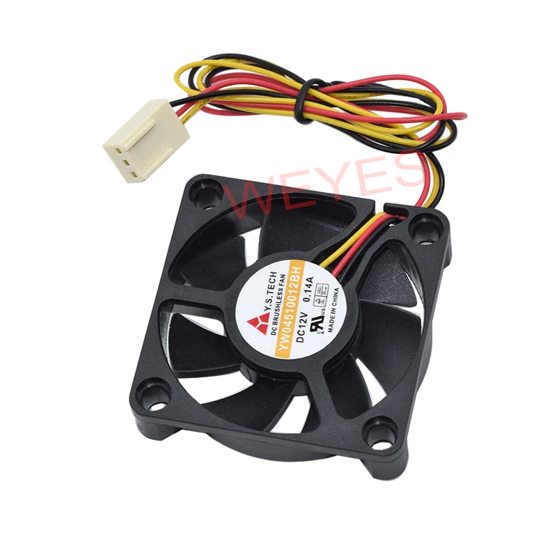 Original 4,5 cm YW04510012BH YW04510012LM 4510 DC12V 0.14A 45*45*10MM ventilador de refrigeración de 3 pines - imagen 3