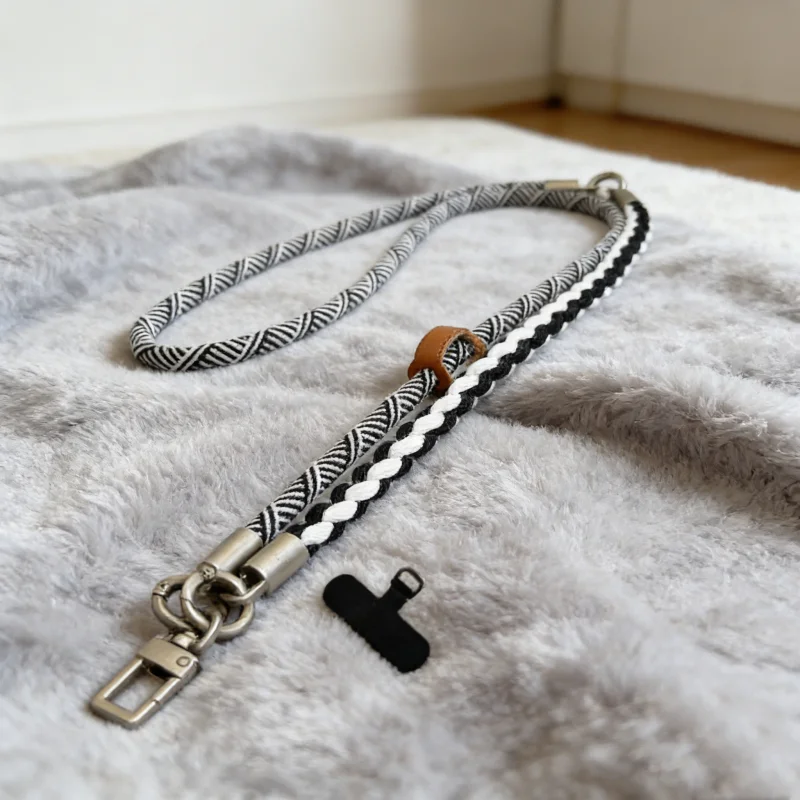 Bandolera 3 en 1 para exteriores, cuerda colgante para teléfono móvil, cordón para el cuello, correa para la muñeca, cinturones extraíbles, cordón Universal tejido para teléfono largo - imagen 3