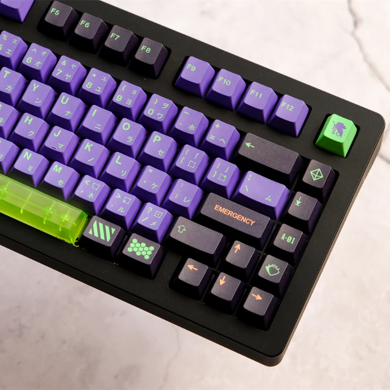 Teclas EVA NO.1 de Anime japonés Mecha, 129 teclas, DYE-SUB, perfil de cereza, teclas PBT para teclado mecánico Cherry MX Switch - imagen 3