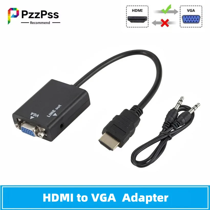 Nuevo Cable adaptador HDMI Compatible a VGA Digital a analógico 1080P vídeo HDMI a VGA convertidor para proyector HDTV PC portátil - imagen 4
