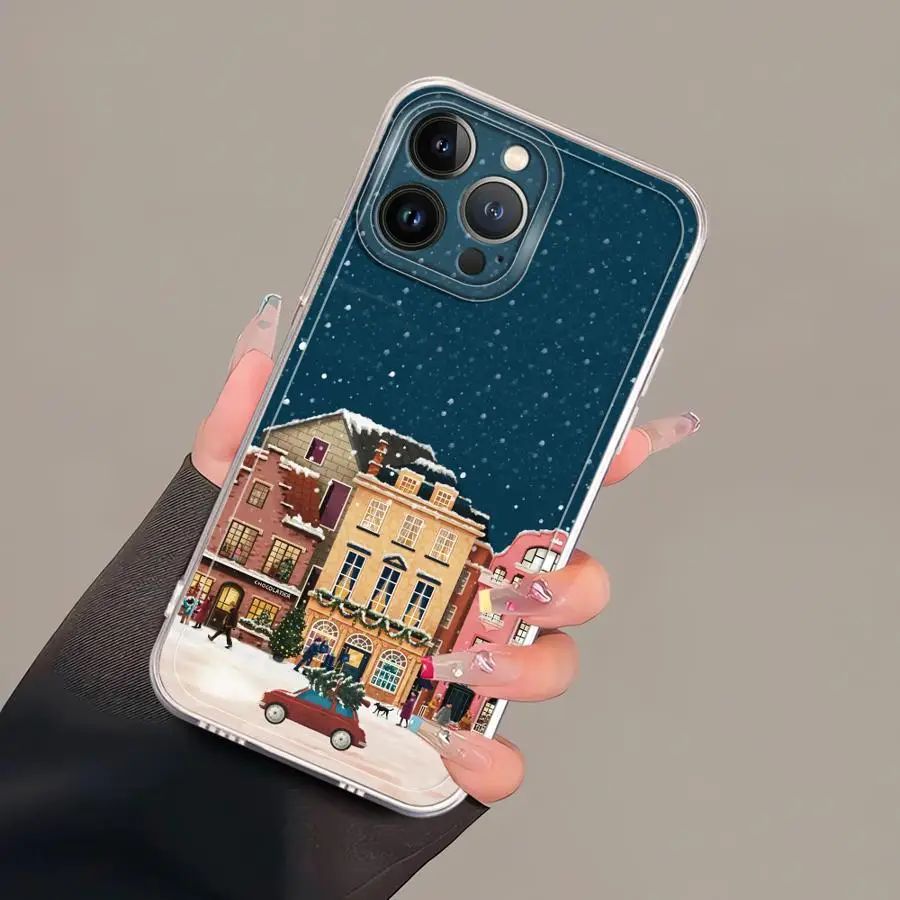 Funda Protectora Suave para Teléfono iPhone 17 Pro Max XR Air 12 Mini 11 15 7 8 14 Plus XS Max 13 Pro 16 Invierno Nieve Navidad Papá Noel - imagen 2