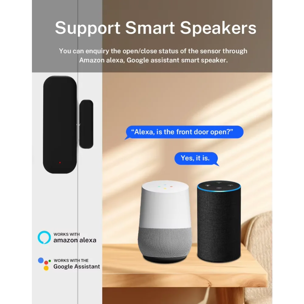 Para Smart Home Smart Life aplicación remota Control Compatible con Alexa Tuya Zigbee 3,0 Sensor de puerta Sensor de ventana Sensor de contacto - imagen 5