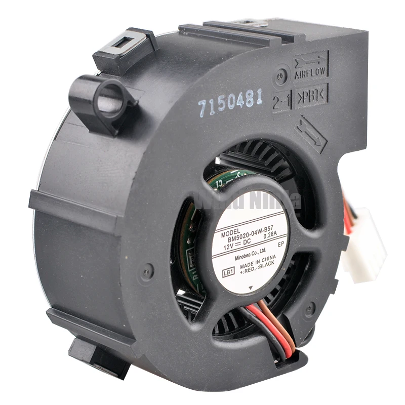 BM5020-04W-B57 5cm 50mm ventilador 50x50x20mm DC12V 0.26A ventilador de refrigeración centrífugo de 3 pines para proyector - imagen 2