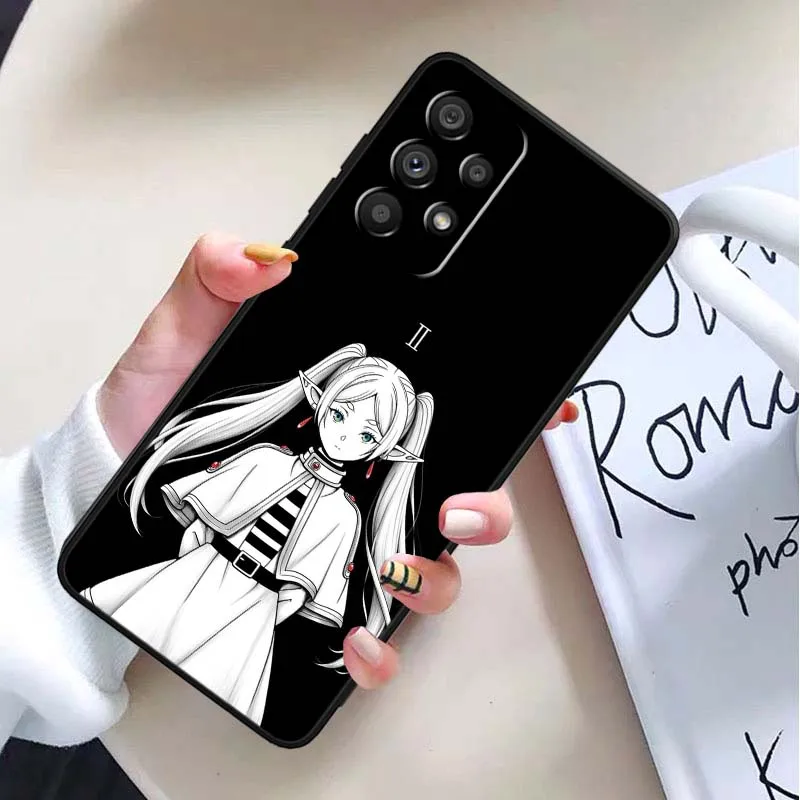Japón Anime Frieren para Samsung Galaxy A54 A55 A56 A70 A71 A72 A73 J4 J6 M02 M11 M12 5G funda de teléfono negra - imagen 3
