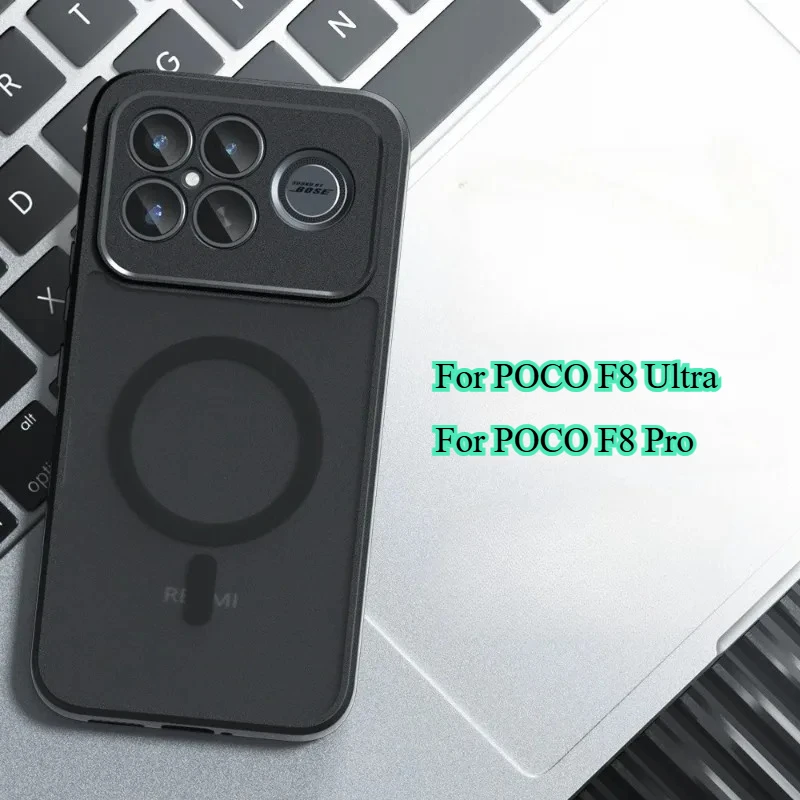 Funda para POCO F8 Ultra Magsafe funda de carga inalámbrica magnética para POCO F8pro a prueba de golpes mate acrílico PC + funda trasera de TPU
