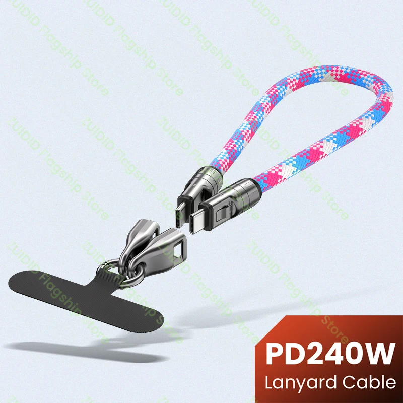 Cordón 2 en 1 Cable de carga rápida USB C a tipo C de 240W PD3.1 Cable de datos USB tipo C para IPhone 16 15 MacBook iPad Samsung Xiaomi - imagen 2