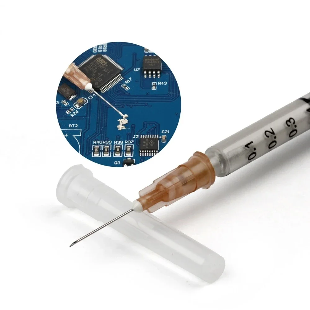 MECHANIC DJ002 0,2/0,3/0,4/0,5/0,7/1,0 ml pasta de pintura conductora plateada pegamento de alambre reparación adhesiva eléctricamente placa de circuito PCB - imagen 5