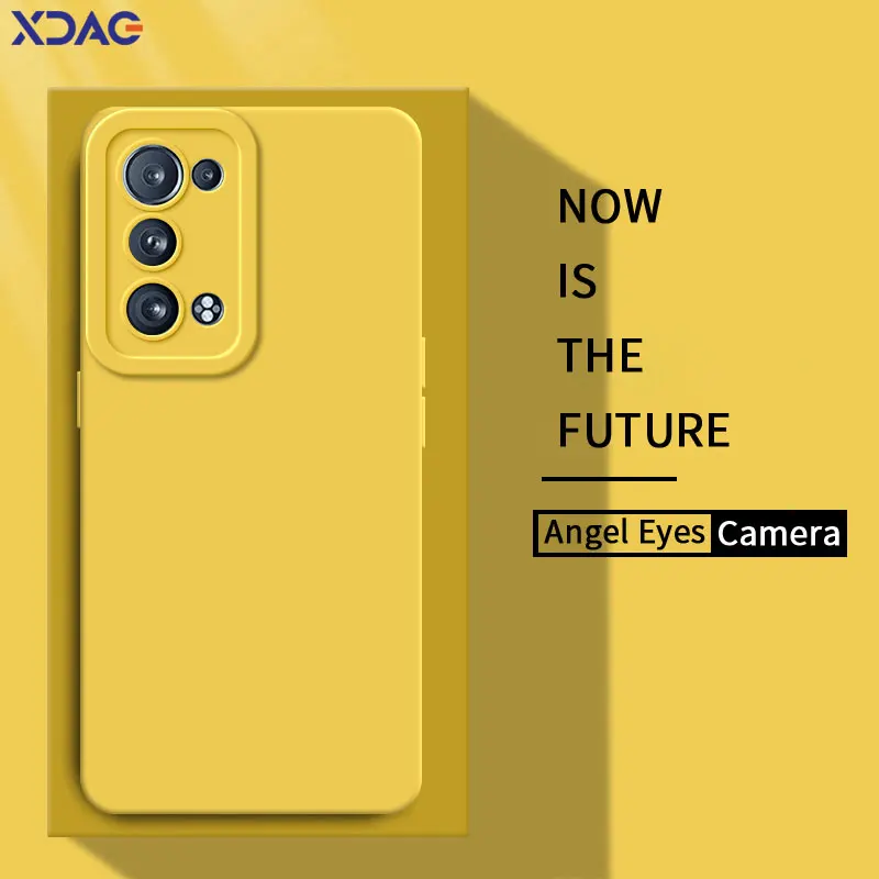Funda de silicona líquida cuadrada Angel Eyes para OPPO Reno6 Pro Plus 5G, funda trasera para teléfono Reno 6 6Pro, armadura suave a prueba de golpes e impermeable