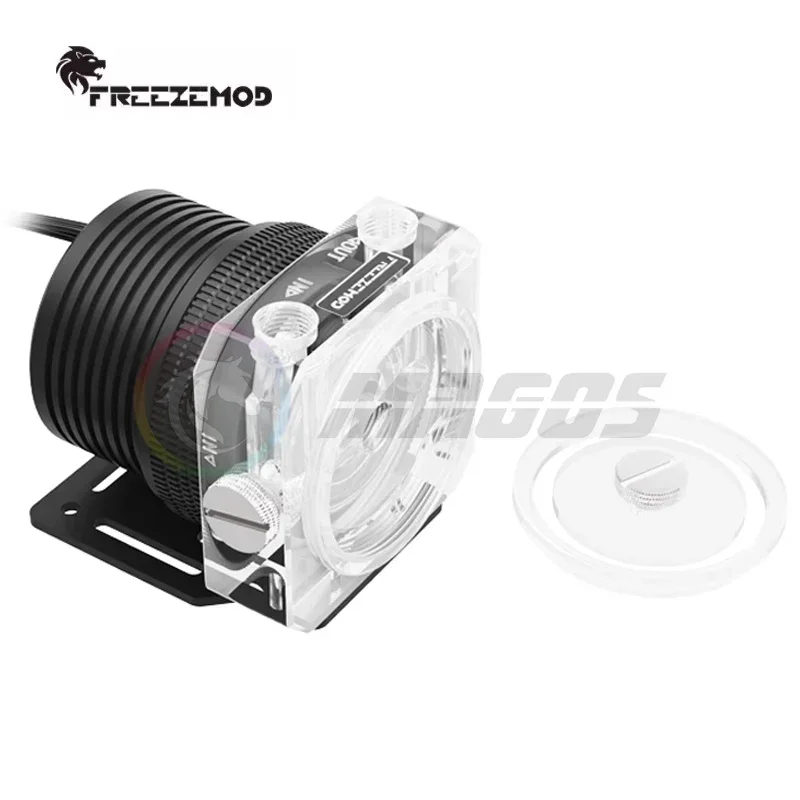 FREEZEMOD D5 Bomba de agua PWM, juego de armadura metálica suspensión magnética transparente para sistema de refrigeración por agua, 1100L/H - imagen 5