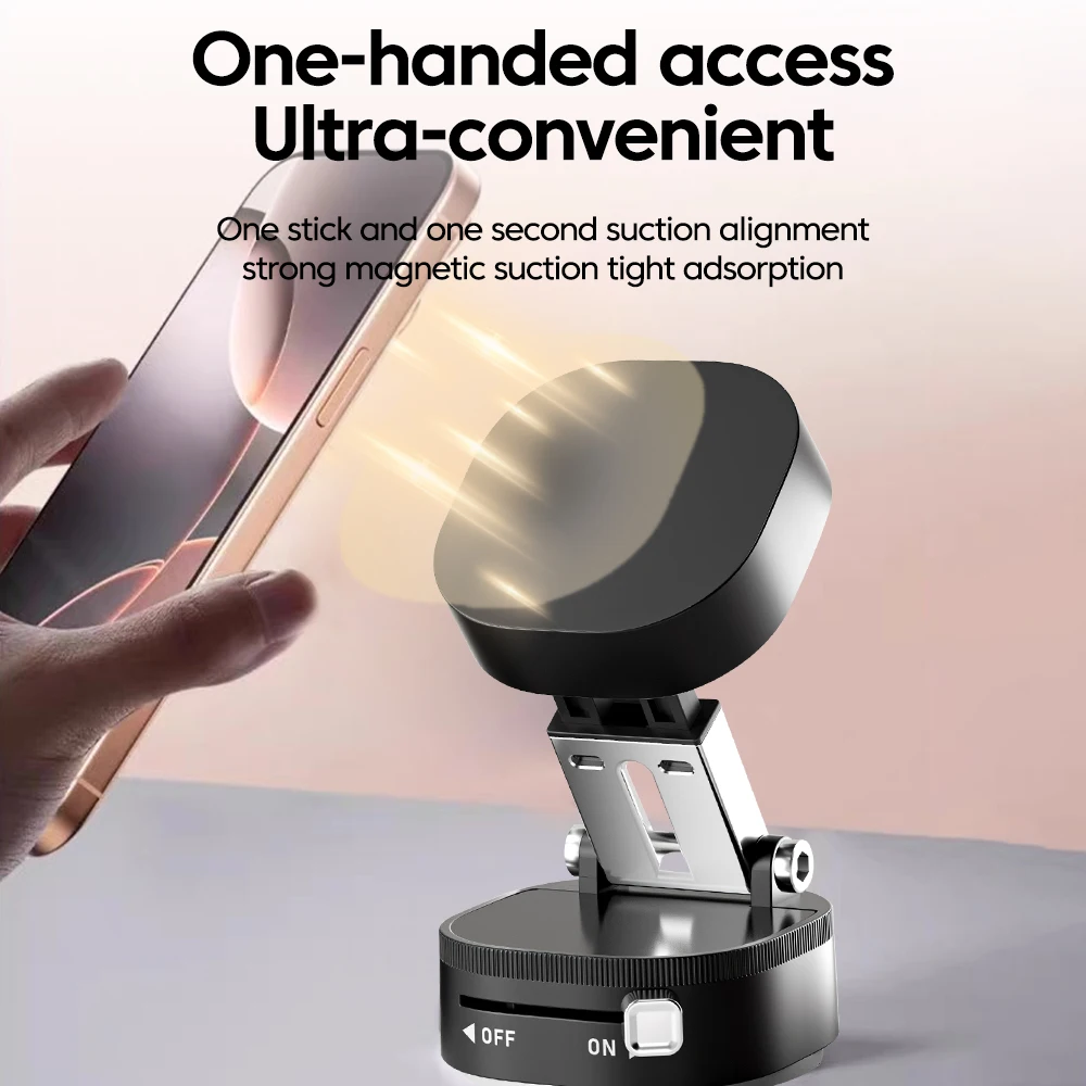 Soporte magnético para teléfono, soporte plegable para coche, soporte magnético para teléfono móvil al vacío, soporte Universal para teléfono con ventosa - imagen 5