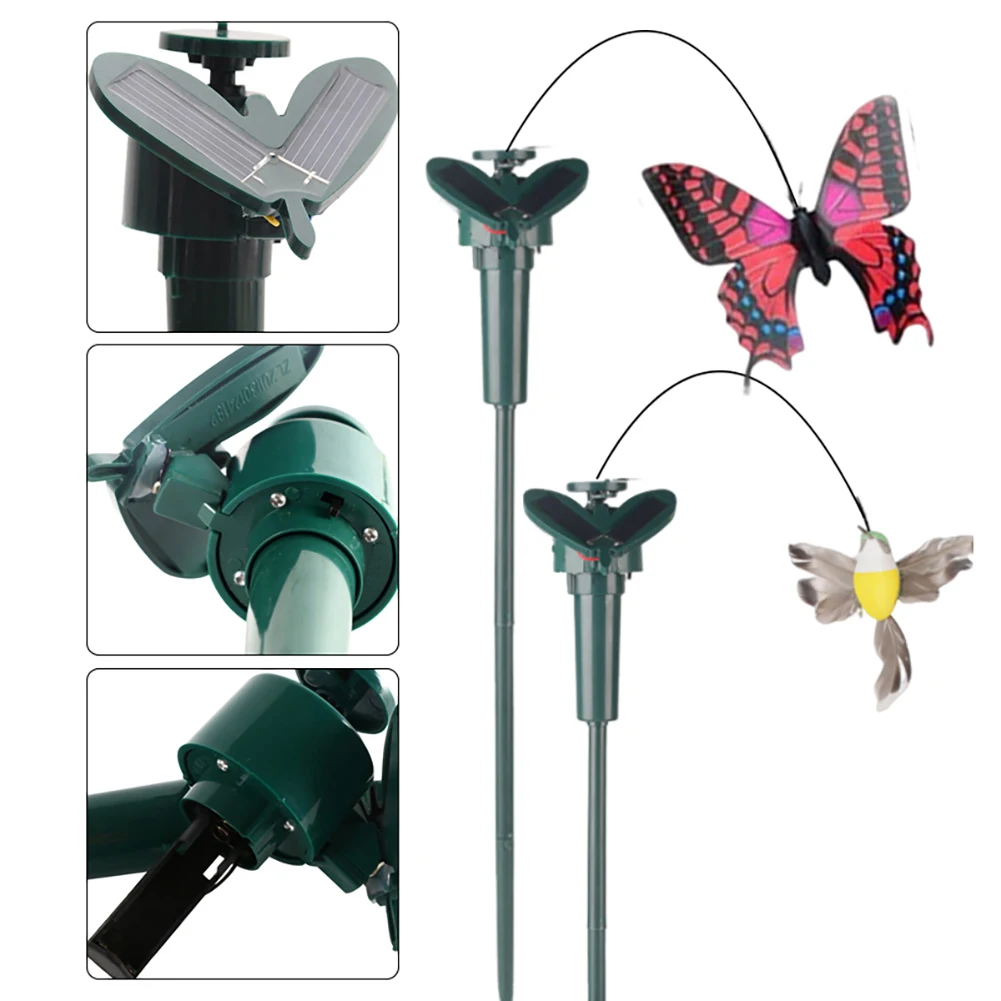 Adorno de mariposa voladora oscilante con energía Solar, Animal bonito, mariposa voladora Solar, decoración para patio y exteriores, 1-3 uds. - imagen 3