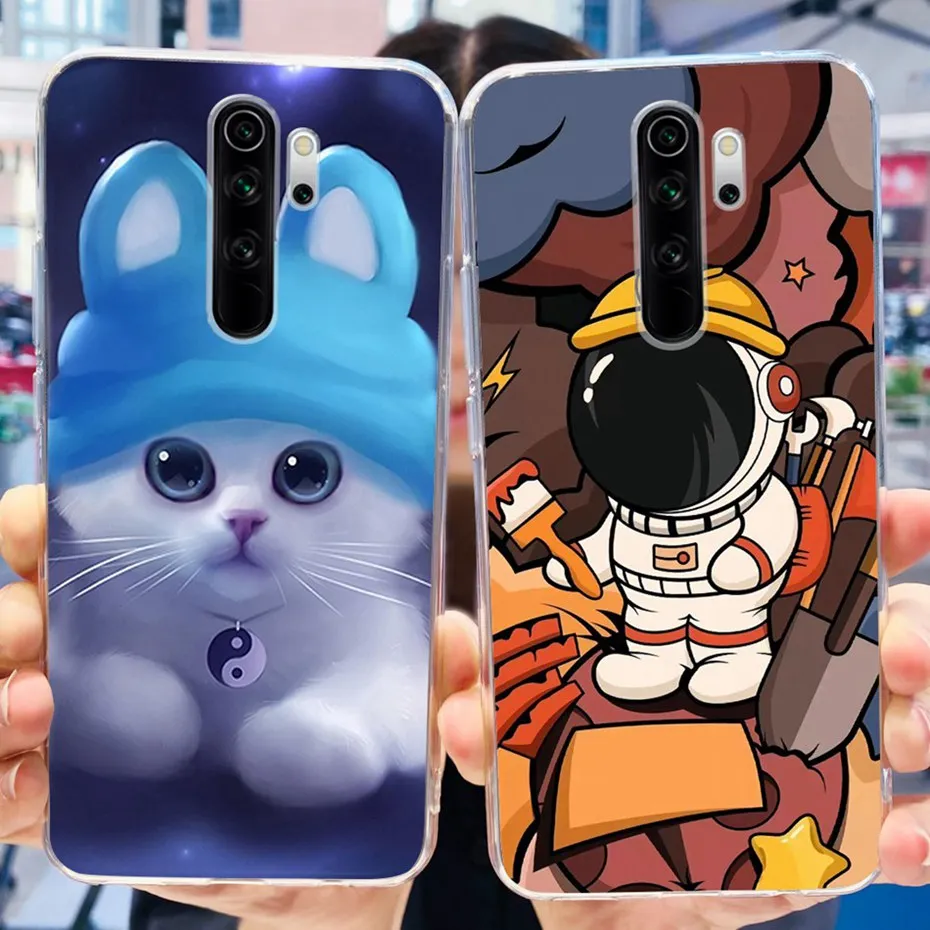 Funda para Xiaomi Redmi Note 8 Pro lindo gato de flores impreso suave silicona TPU fundas de teléfono para Redmi Note 8Pro - imagen 3