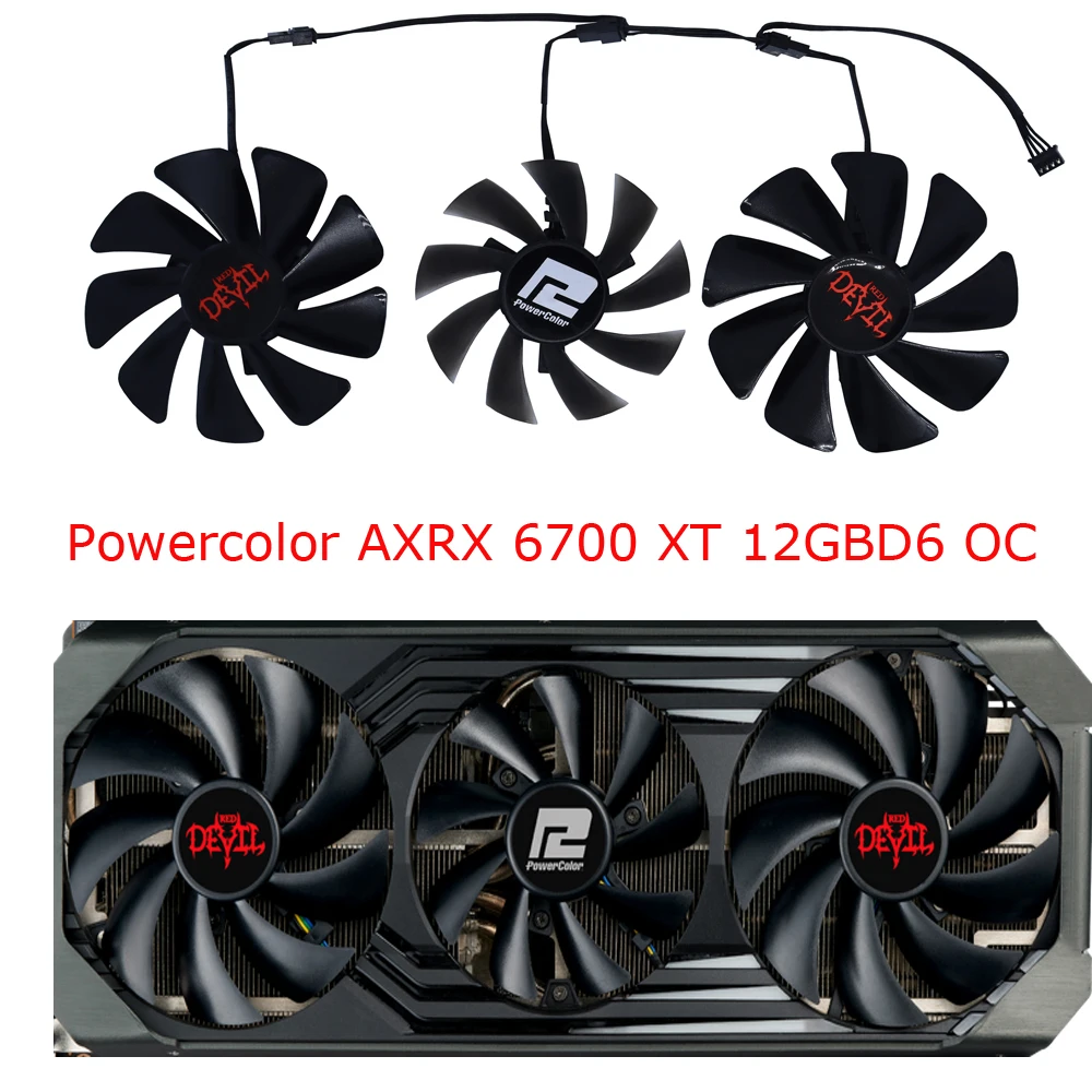3Pcs/Set DIY GA91S2H GAA8S2U,Ventilador Tarjeta de vídeo,GPU Enfriador de,Ventilador de tarjeta gráfica,Para PowerColor Red Devil RX 6900 XT,Para Powercolor AX RX 6800XT 16GB,para Powercolor AX RX RX6800 16GB - imagen 4