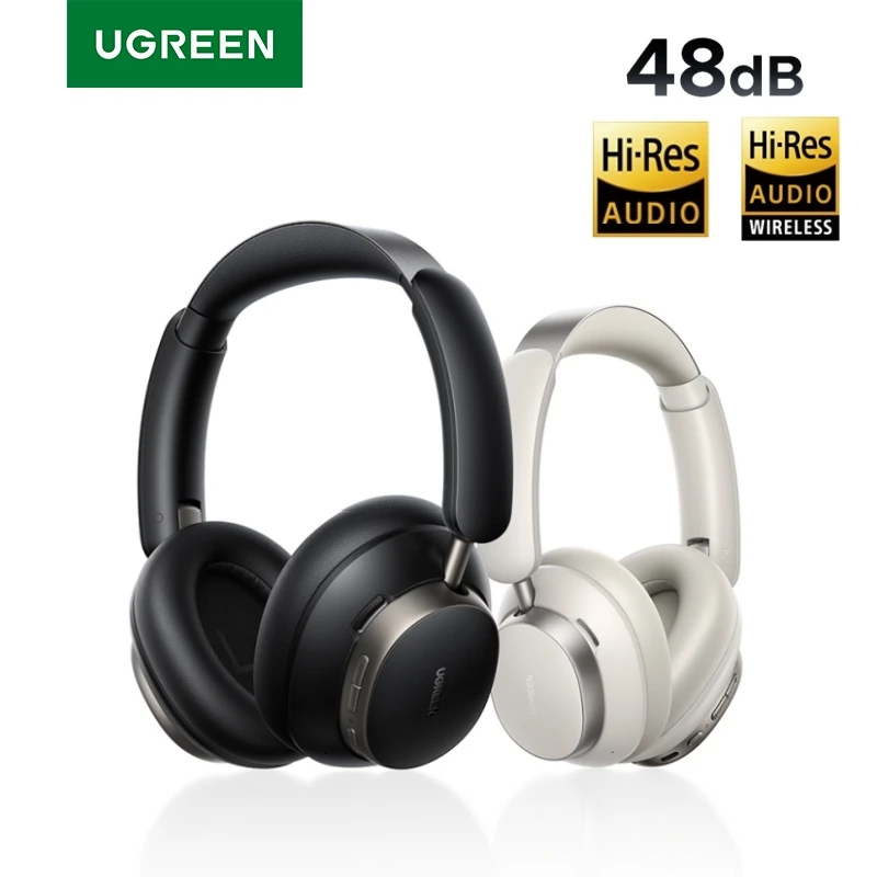 UGREEN Studio Pro 48dB ANC auriculares inalámbricos sobre la oreja auriculares Bluetooth cancelación activa de ruido alta resolución LDAC 120h tiempo de reproducción - imagen 2