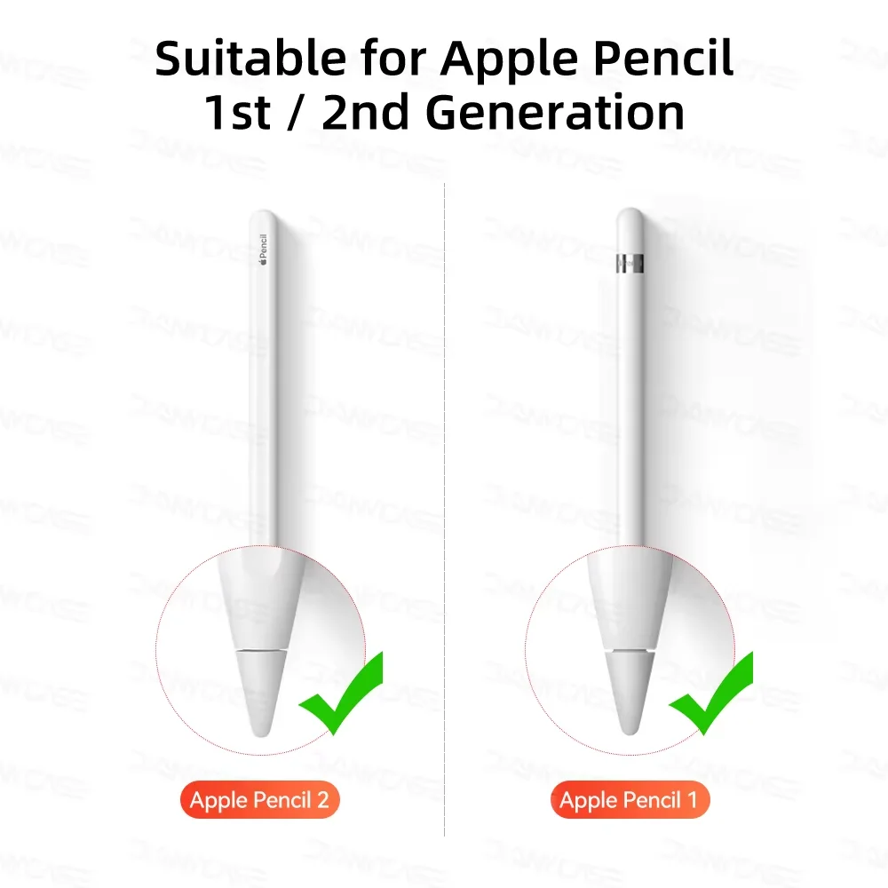Puntas de lápiz para Apple de doble capa, 6 uds., 2B, HB, punta fina y punta transparente para Apple Pencil, lápiz óptico para iPad de 1a y 2.a generación - imagen 5