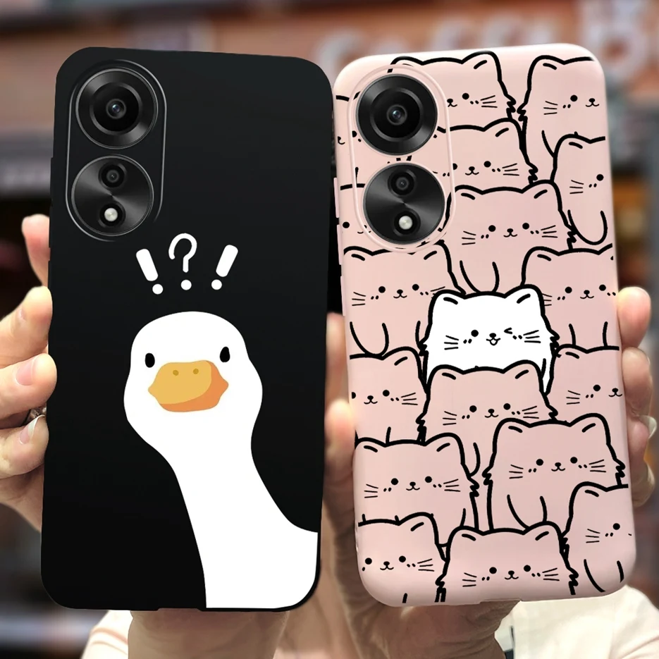 Para Oppo A78 4G funda CPH2565 Linda funda pintada de dibujos animados de moda funda de teléfono de silicona suave para Oppo A78 A78 OppoA78 5G mate Coque - imagen 5