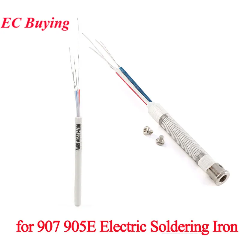 2 uds 907H 220v 60w elemento calefactor interno de cerámica 907 905E 905 calentador de núcleo de soldador eléctrico ajustar temperatura constante