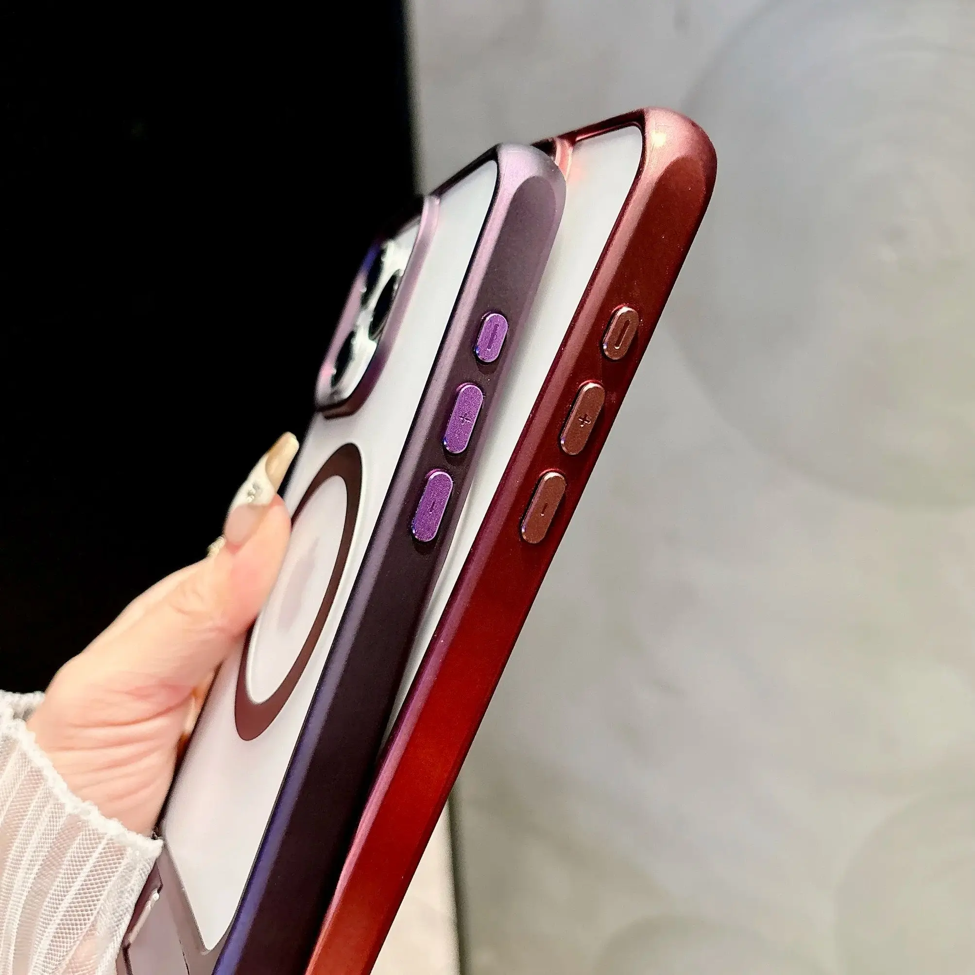 Translúcido para Magsafe funda con soporte de Metal magnético para iPhone 16 E 15 14 Plus 13 12 11 Pro Max cubierta mate híbrida a prueba de golpes - imagen 5