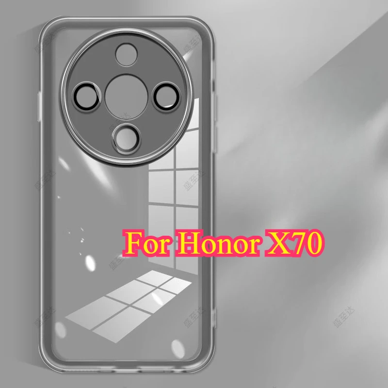 Funda de teléfono de silicona suave transparente para Honor X70 lente de cámara protectora transparente TPU contraportada para Huawei Honor X70