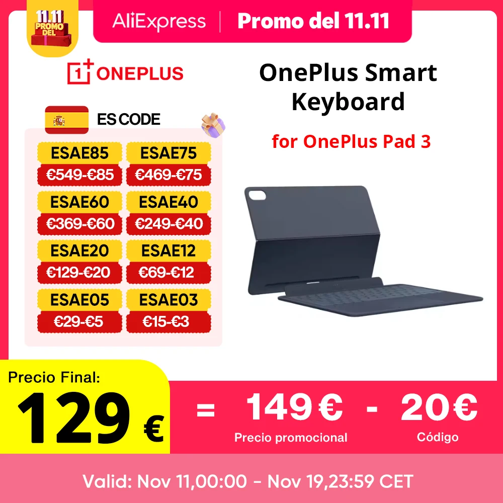 Original OnePlus Pad 3 Smart Keyboard para OnePlus Pad 3 Tablet Accesorios