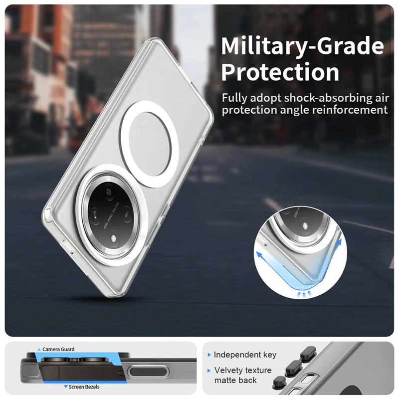 Para Honor X9C funda Huawei Honor X9C Capa trasera transparente carga inalámbrica anular magnético mate claro Fundas Honor X9C - imagen 4