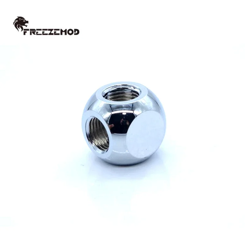 FREEZEMOD Accesorio de bola en forma de T en forma de T con forma de cubo multicanal, rosca interior G1/4 3X, negro, plateado y blanco, HDTD-3STB - imagen 4