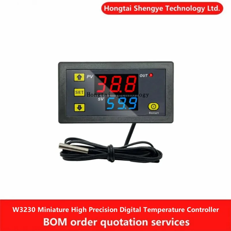 Controlador de temperatura de alta precisión en miniatura W3230, 12V, 24V, 220V, módulo de termostato con pantalla digital, tablero de control de temperatura