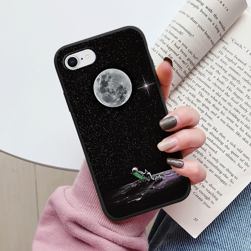 Funda de flores para iphone 6 6S Plus Capa iphone6 6S + 6 + Funda de teléfono de silicona suave Linda Funda trasera de oso gato para iphone6 iphone6s + - imagen 4