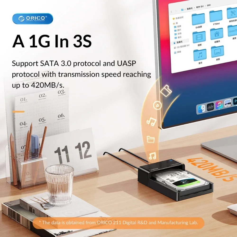 ORICO 2,5/3,5 pulgadas HDD carcasa de disco duro de 2,5 "USB 3,0 SATA 6Gbps para SSD HDD disco duro externo carcasa de disco compatible con UASP - imagen 3
