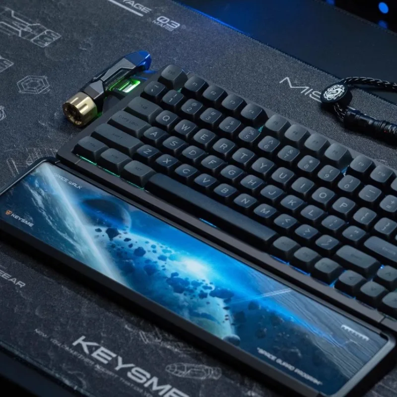 Reposamuñecas para teclado Mars Metálico Quicksand, reposamuñecas ergonómico de sílice personalizado para teclado mecánico, reposamuñecas de aleación de aluminio - imagen 5