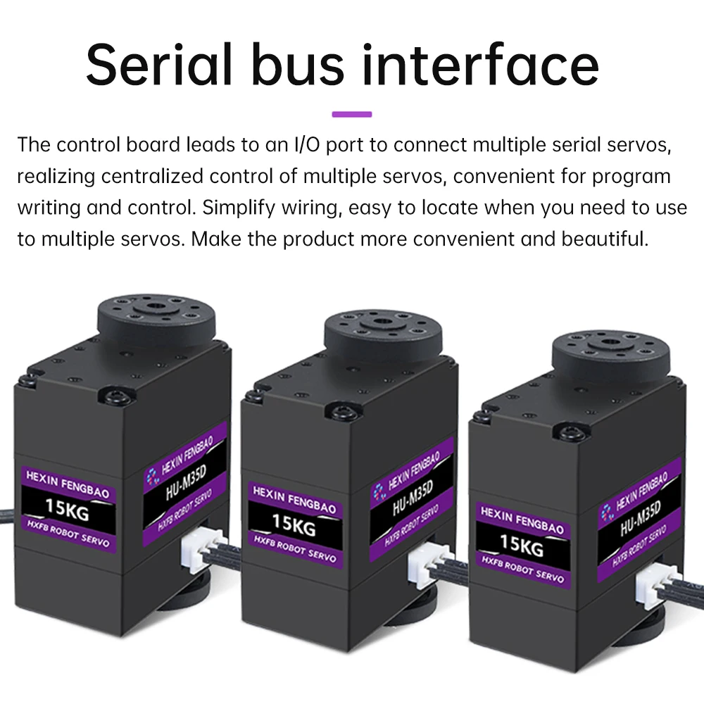 Servomotor de Metal de eje único o Dual inteligente, brazo de Robot de Bus en serie, instrumento de prueba de alto Torque, 15KG - imagen 3