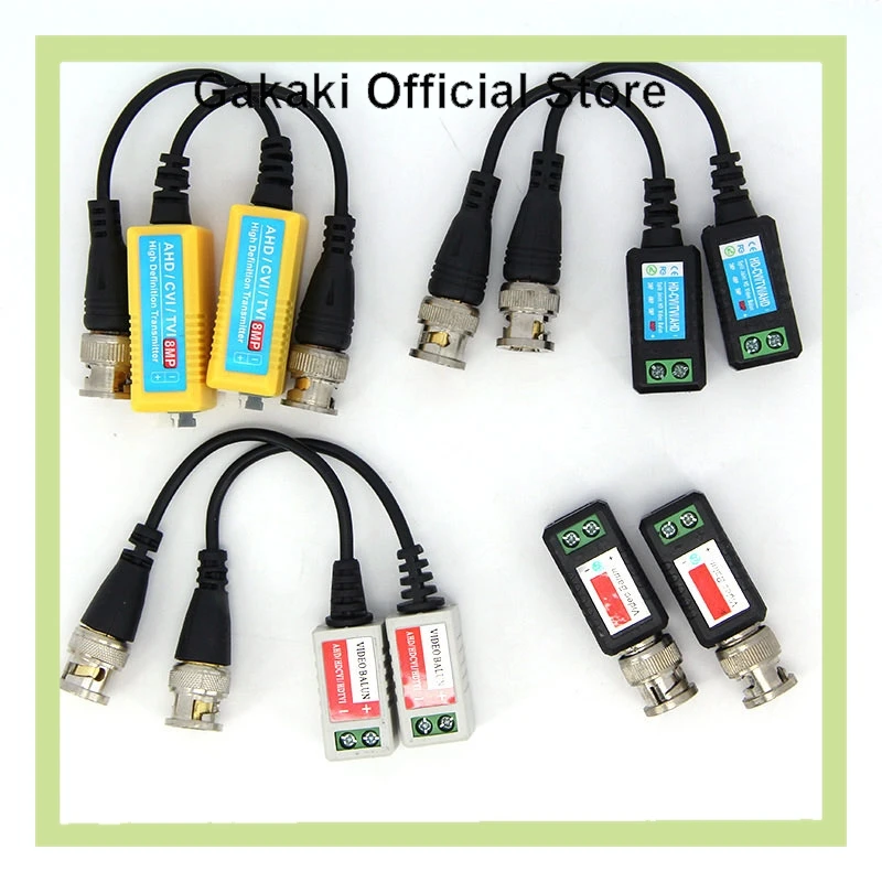 1 par 1080P 8MP pasivo cctv Video Balun RJ45 CCTV transceptor coaxial BNC fuente conector de alimentación para cámara - imagen 4