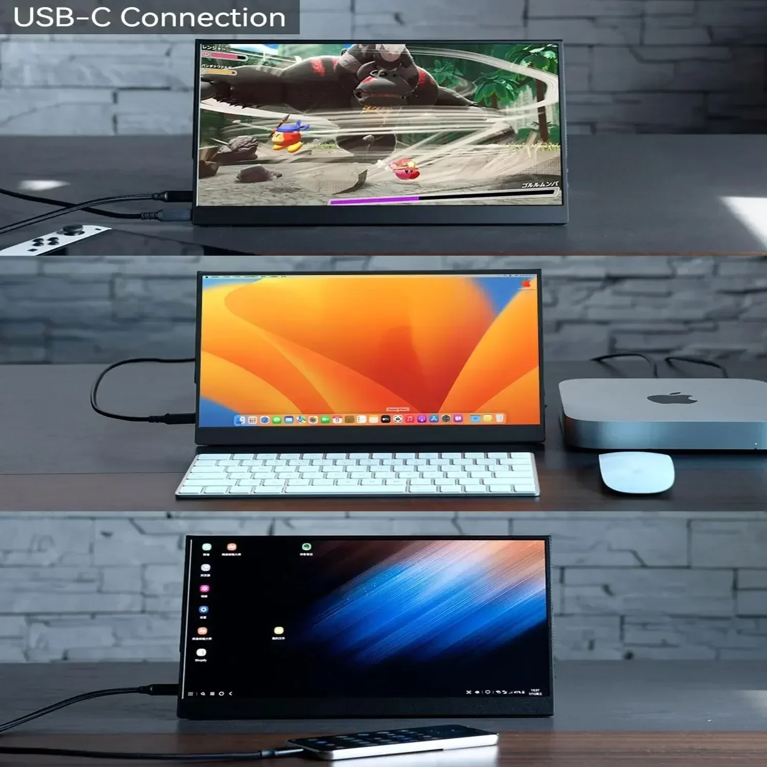 Insharkable 13,3 pulgadas 1080P OLED Monitor de juego portátil interruptor juego PS5 teléfono móvil ordenador TypeC pantalla expandida subpantalla - imagen 4