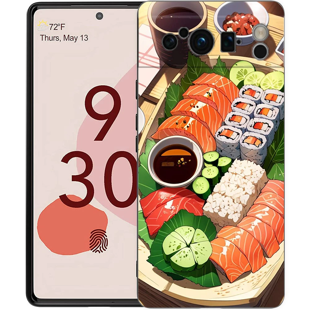 Para Google Pixel 10 Pro funda de teléfono Pixel 9 Pro XL TPU funda Pixel 8 Pro 9A 8A 7A 7 6A 6 Pro funda suave lindo sushi de dibujos animados - imagen 5