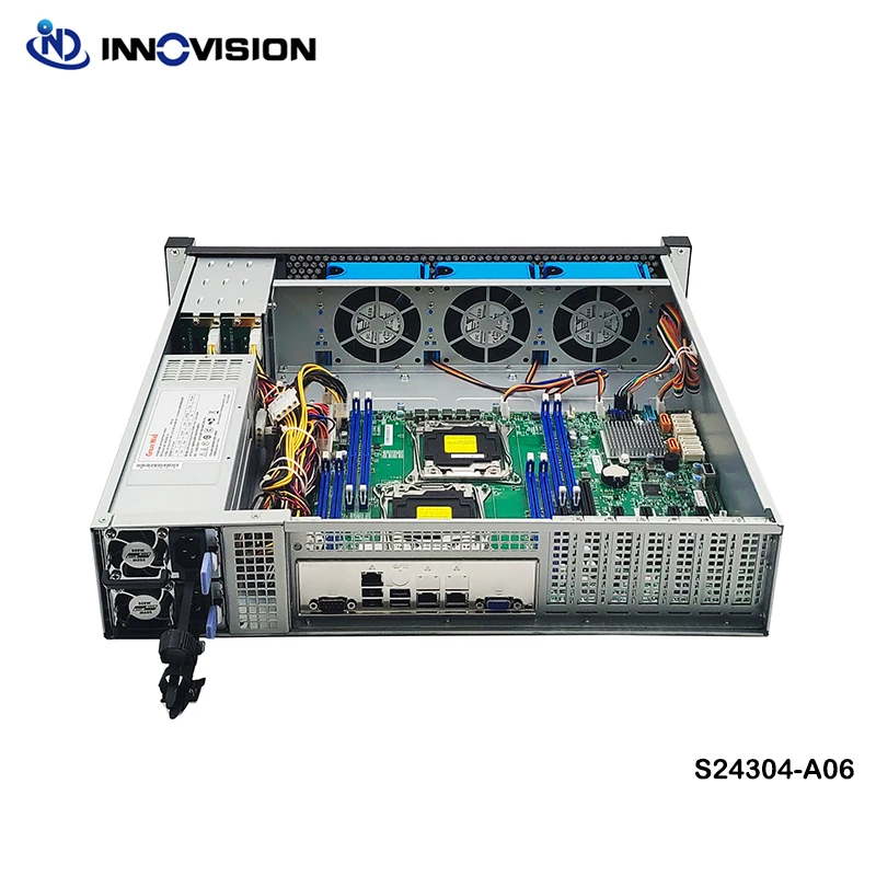 Chasis compacto de servidor hotswap 2U, 4 bahías ssd, compatible con placa eatx S24304 con carcasa de plano trasero sata o nvme, profundidad de 430mm - imagen 2