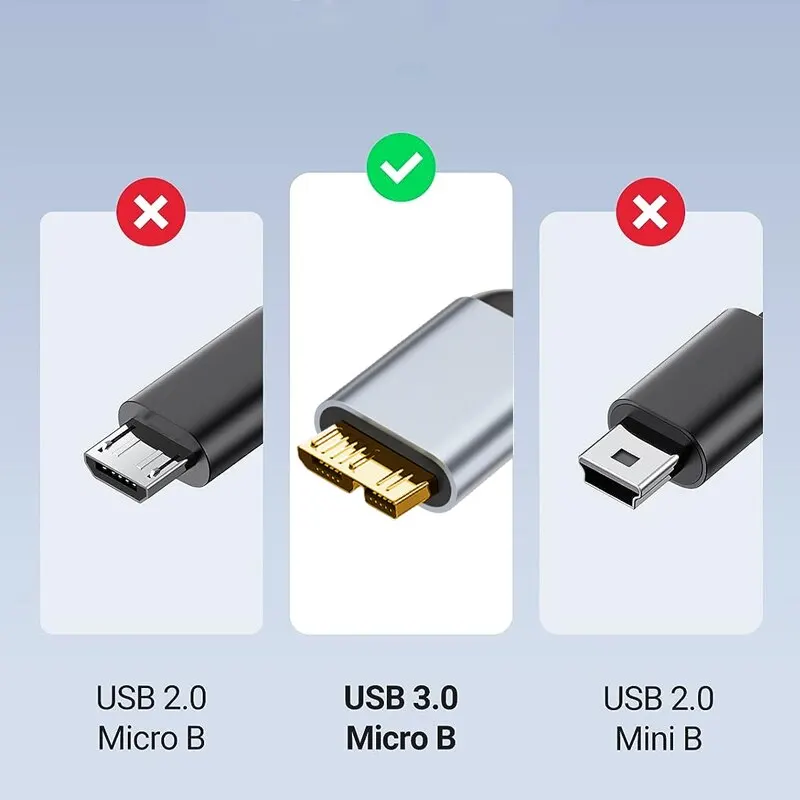 Cable USB C a Micro B Cables de Disco Duro Trenzado USB 3,0 Tipo C Macho a Micro B Cable Macho para MacBook Toshiba Canvio - imagen 2