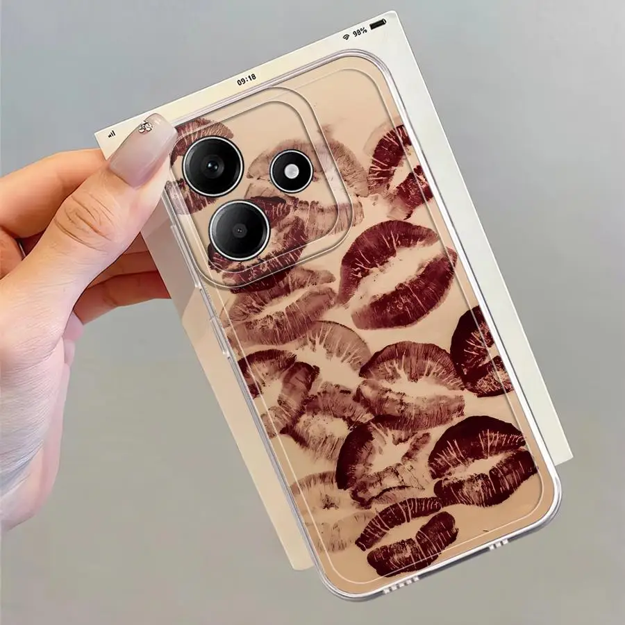 Funda transparente Lip Art para Xiaomi Redmi Note 11 14 13 12 Pro Plus 10Lite 10Pro 9 10S 8 11S 12S - imagen 2