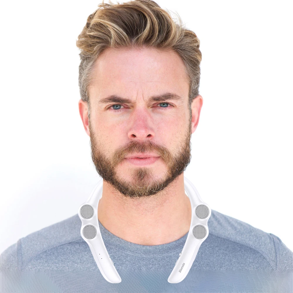 Altavoz estéreo inalámbrico con banda para el cuello, dispositivo resistente al agua IPX4, Compatible con Bluetooth 5,0, 15 horas de reproducción - imagen 5